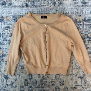 Women's Tan Cropped Cardigan Sweater Size S
